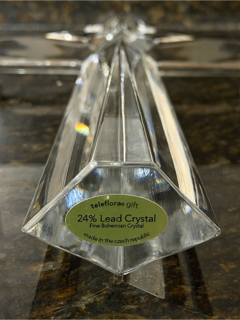 Bohemian 24% Lead Crystal Cross | 11” Made in Czech Republic - Picture 6 of 6